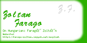 zoltan farago business card